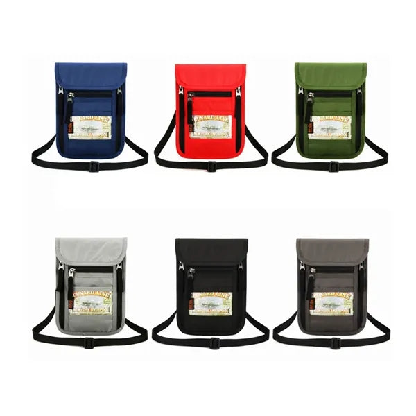 RFID Blocking Neck Passport Wallet Crossbody Travel Pouch