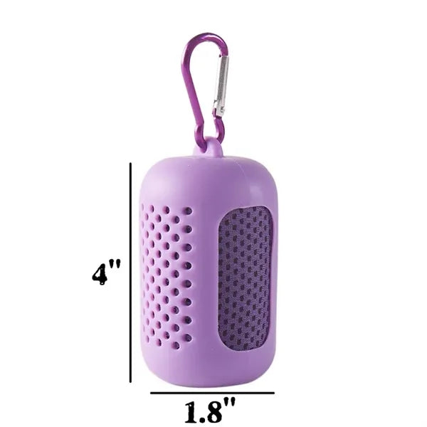 Quick Dry Microfiber Chill Towel with Silicone Carrying Case