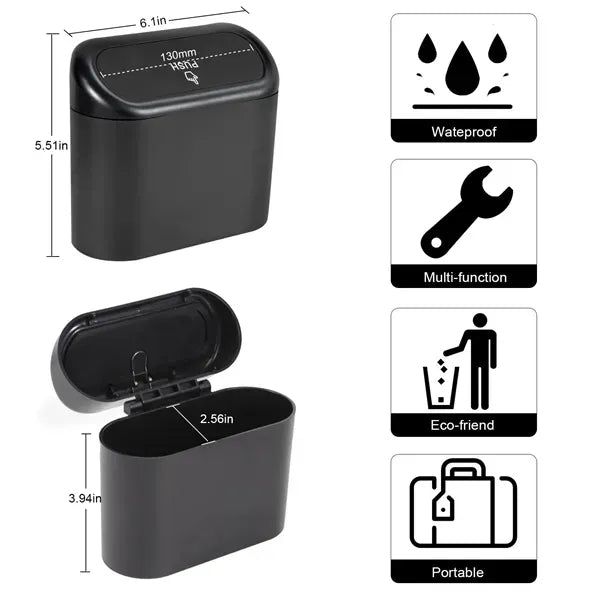 Mini Car Trash Can with Lid Storage Seat Accessories
