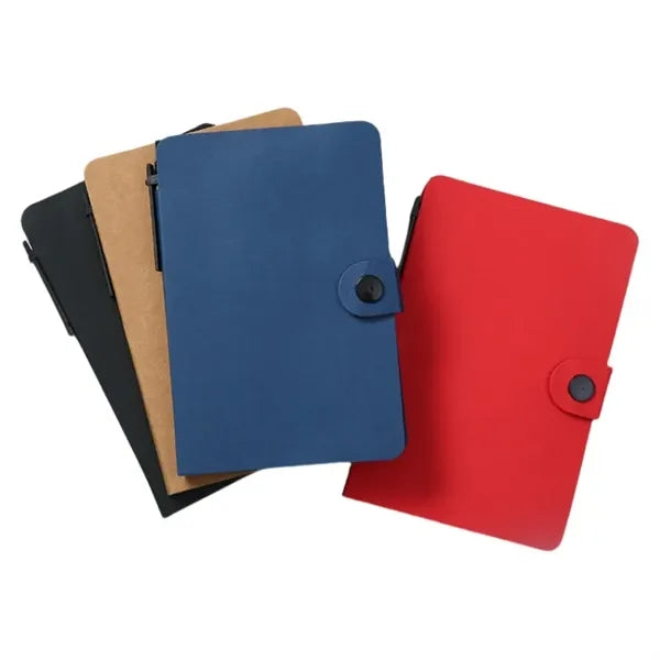 Notebook with Sticky Notes and Pen