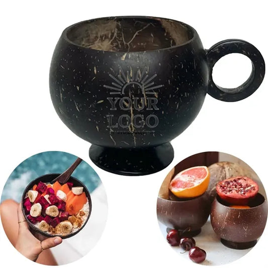 Organic Coconut Drinkware Durable 2-in-1 Bowls