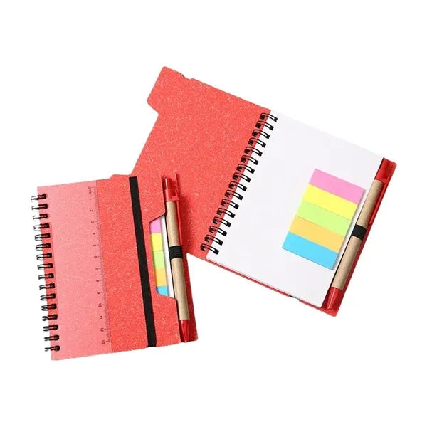 Spiral Notebook with Sticky Notes & Pen