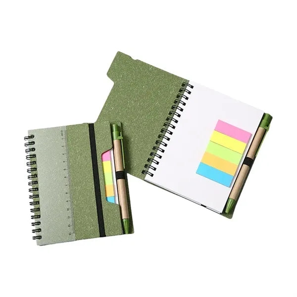 Spiral Notebook with Sticky Notes & Pen
