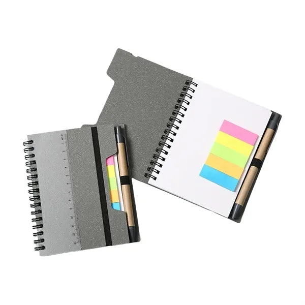 Spiral Notebook with Sticky Notes & Pen