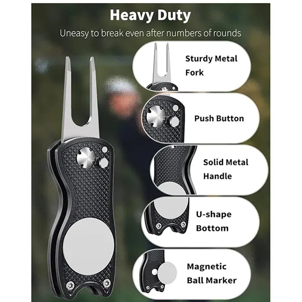 Golf Foldable Metal Green Tool W/ Magnetic Putt Alignment