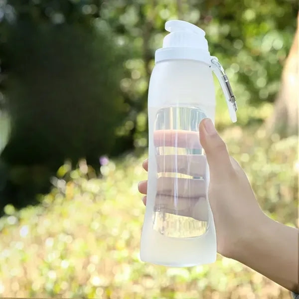 17oz Collapsible Silicone Water Bottle Portable Leak-Proof f