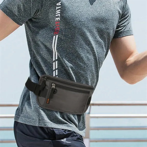 RFID Travel Waist Bag Passport Wallet W/ Headphone Jack