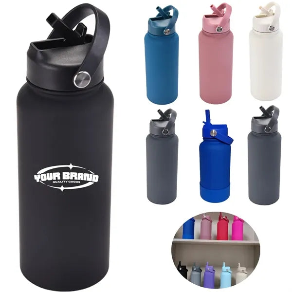 32Oz. Insulated Water Bottle W/ Straw Lid Vacuum Tumbler