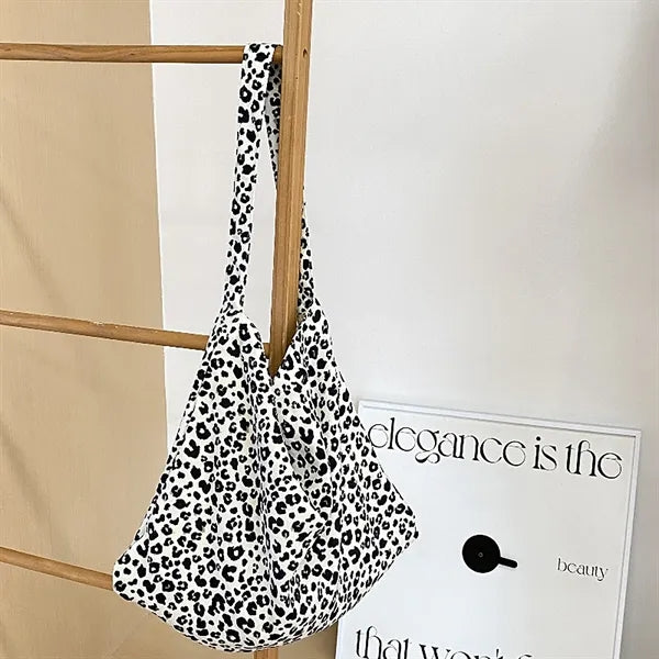Leopard Print Canvas Tote Bag