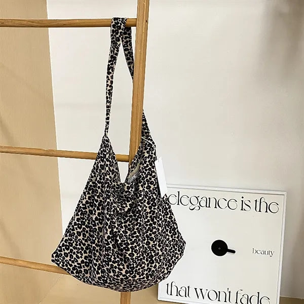 Leopard Print Canvas Tote Bag