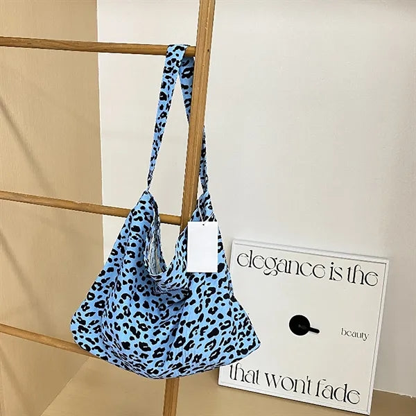 Leopard Print Canvas Tote Bag