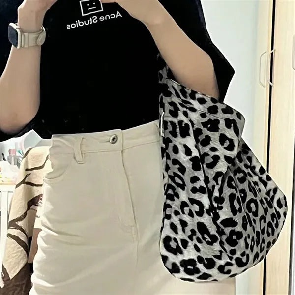 Leopard Print Canvas Tote Bag