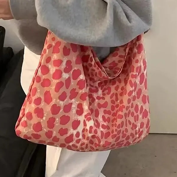Leopard Print Canvas Tote Bag