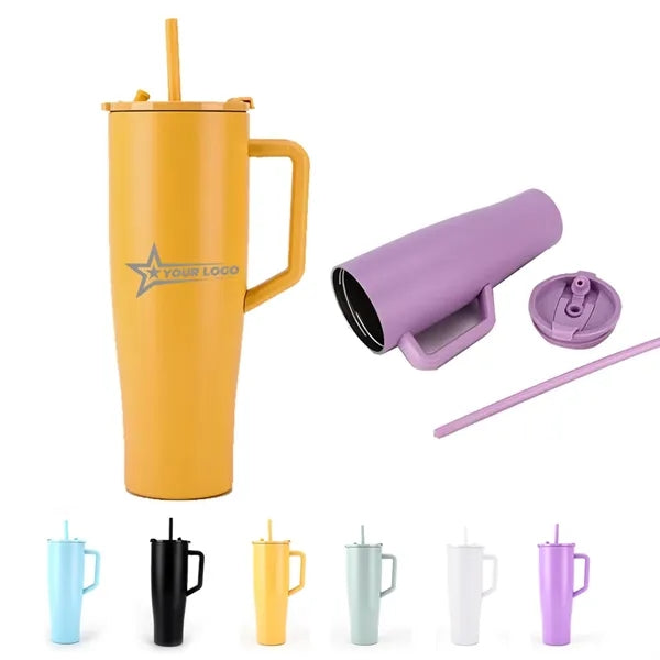 40 oz. Portable Tumbler with Straw Handle