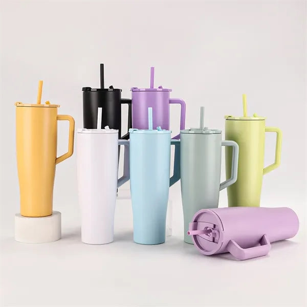 40 oz. Portable Tumbler with Straw Handle
