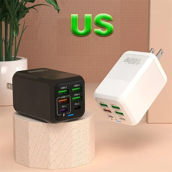 150W Multi-Port Charger with 4 USB & 2 PD Ports