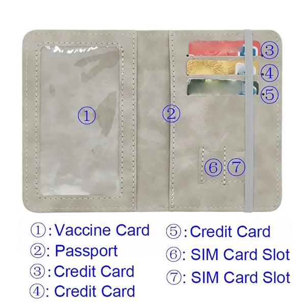 Cover Wallet PU Leather Passport Book Card Holder