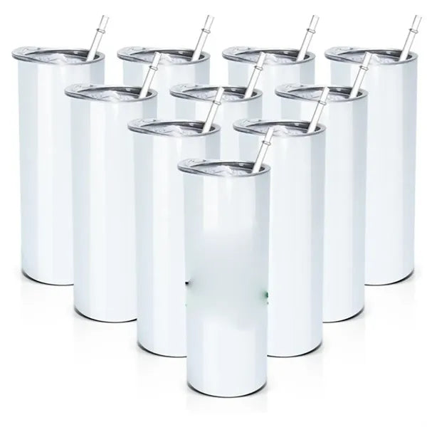 20Oz. Tumblers Skinny Straight W/ Lids And Straws Bulk Cups