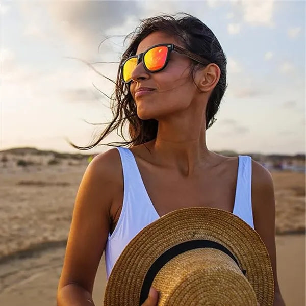 Unisex Design Bamboo Wood Arms Sunglasses