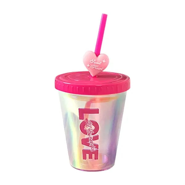 Double Layer Plastic Straw Cups