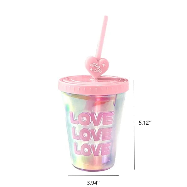 Double Layer Plastic Straw Cups