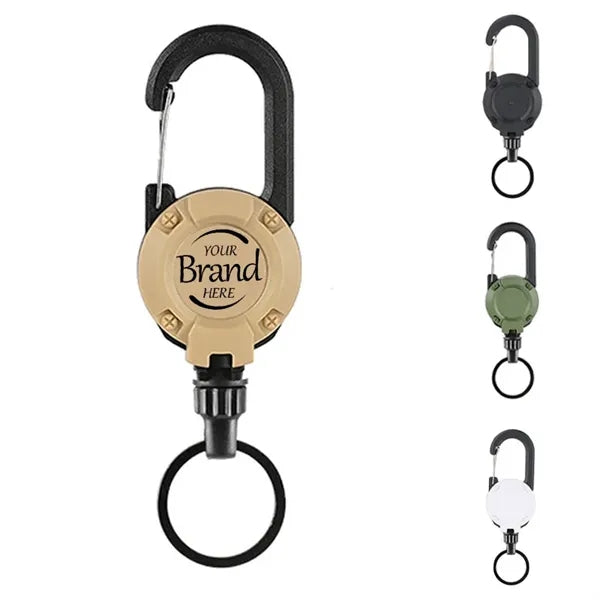 Tactical Retractable Keychain with Anti-Lost Wire Rope