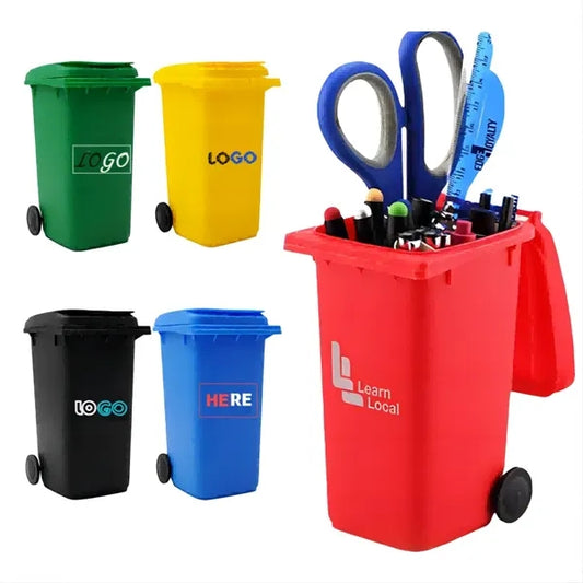 Mini Desktop Plastic Trash Can Pen Holder