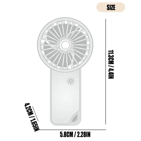 Mini USB Fan With Carabiner Rechargeable