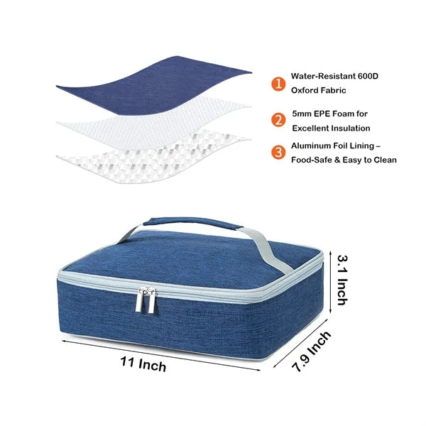 Insulated Lunch Cooler Bag with Handle Fits in Backpacks
