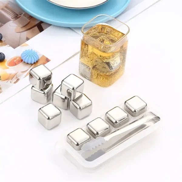 Stainless Steel Ice Cube & Tongs Set