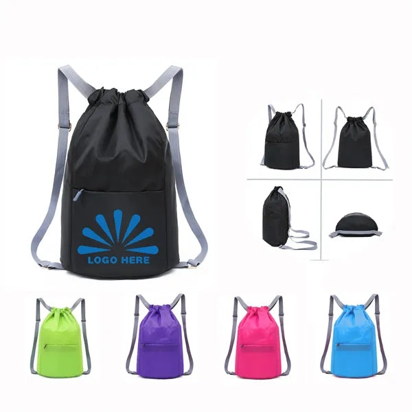 Drawstring Backpack Sports Bag Lightweight Waterproof