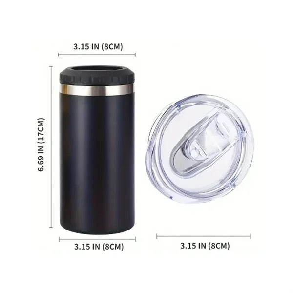 16oz Dual Lid Stainless Steel Can Cooler