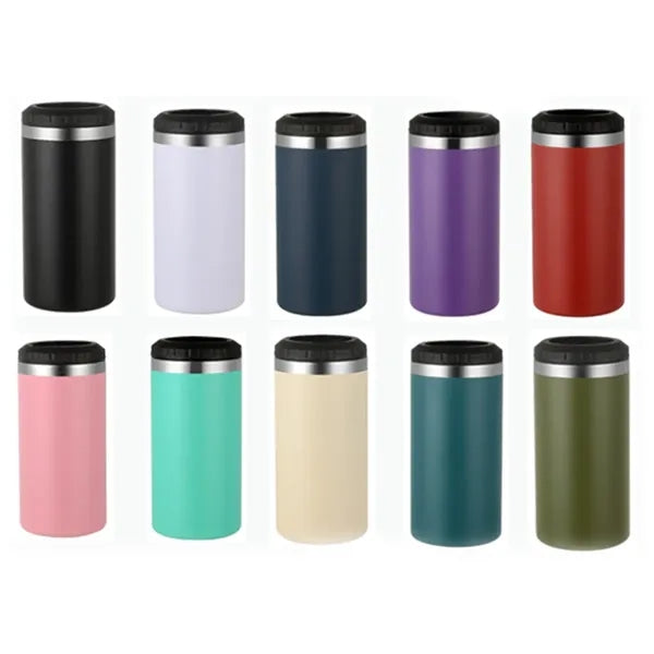 16oz Dual Lid Stainless Steel Can Cooler