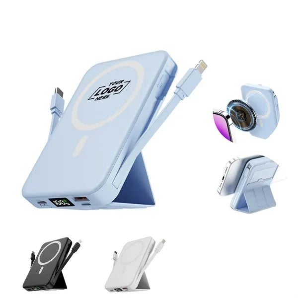 Magnetic Cable Attached Stand Power Bank