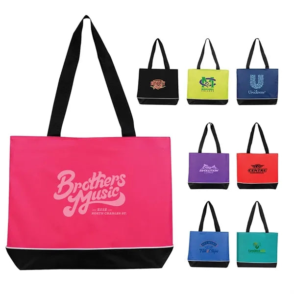 Zipper Shoulder Tote Bag