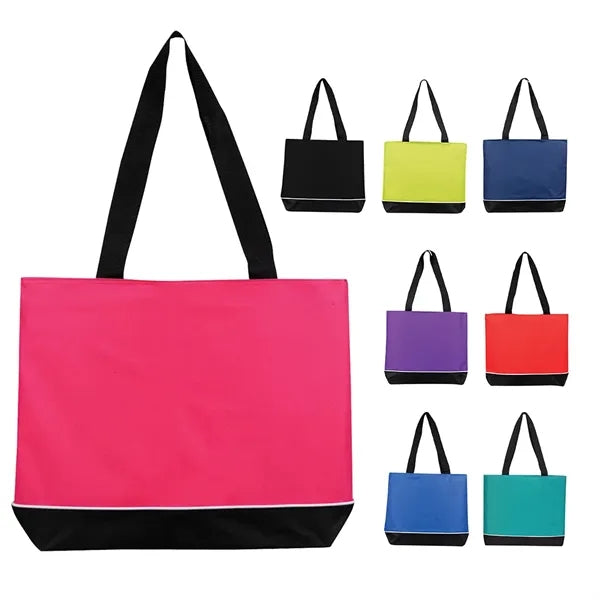 Zipper Shoulder Tote Bag