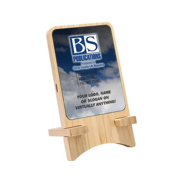 Full color Light-up Bamboo Wireless Charger Stand