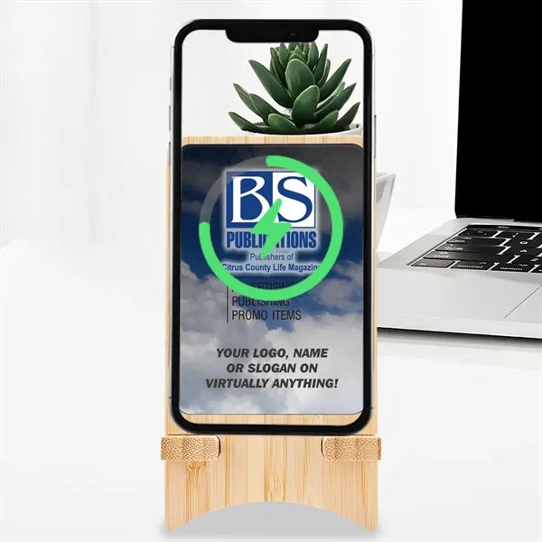 Full color Light-up Bamboo Wireless Charger Stand