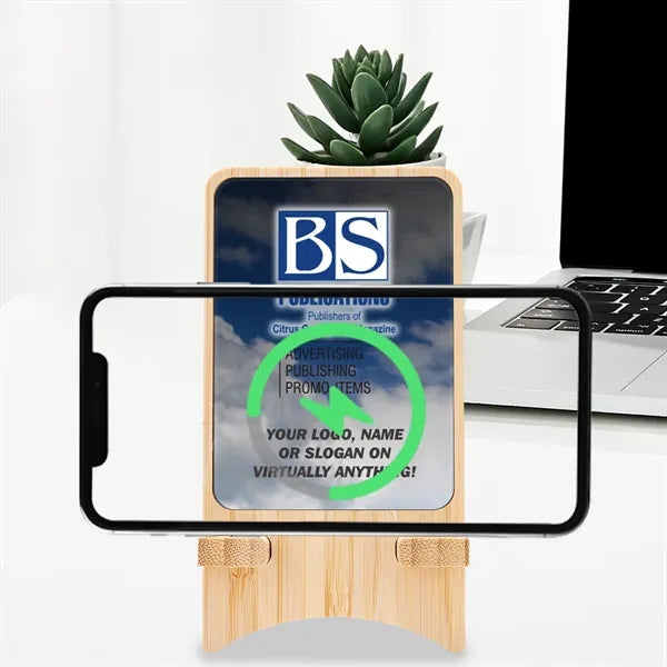 Full color Light-up Bamboo Wireless Charger Stand