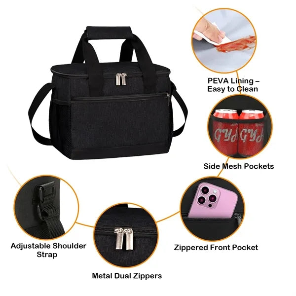 10-Can Foldable Leakproof Lunch Bag w/ PEVA Liner & Pockets