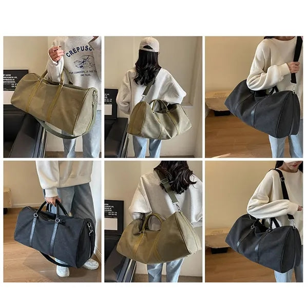 Large Capacity Vintage Canvas Travel Duffle Bag