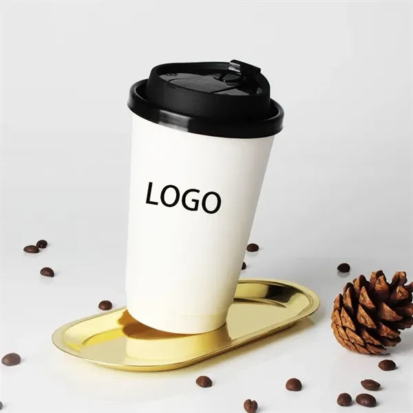 12oz Double Layer Coffee Cup With Lid