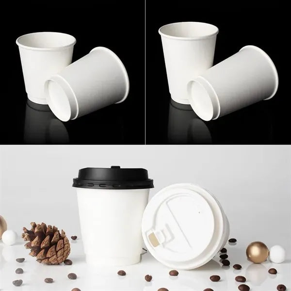 12oz Double Layer Coffee Cup With Lid
