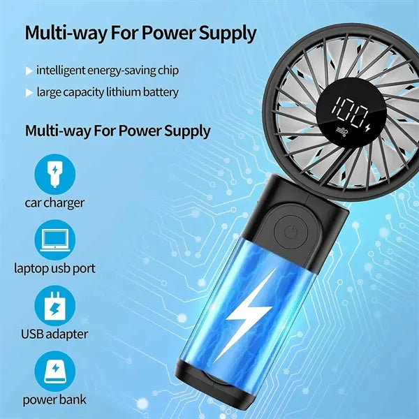 3600mAh Power Bank Handheld Personal Fan
