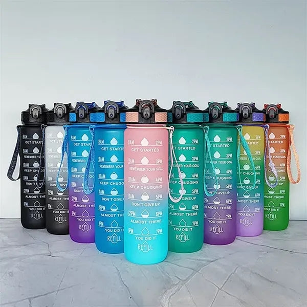 Colored Motivational Water Bottles