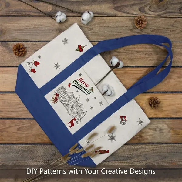 Zipper Canvas Boat Tote Bag with Front Pocket
