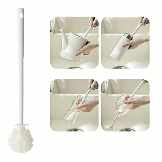 Flexible Silicone Bottle Brush Long Handle 360 Clean
