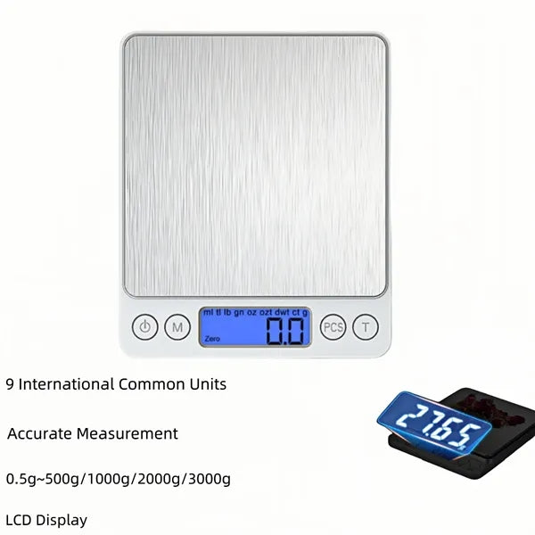 Stainless Steel Kitchen Scale 4 Max Weights Switchable Units