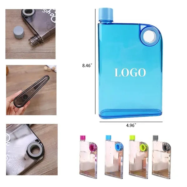 Square Flat Transparent Sports Water Bottle