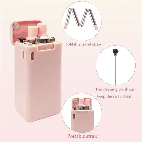 Foldable Straw With Storage Box